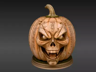 Halloween Horror Pumpkin Face Two Model Pack  3D model