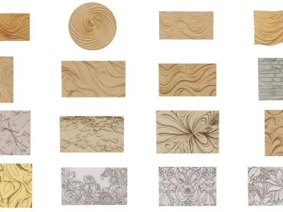 40 Ornamental murals decor set Pack 01 3D Model Collection