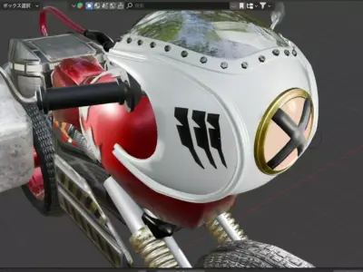 firebike Low-poly 3D model
