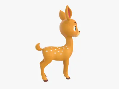 Cartoon Deer Cute Low-poly 3D model