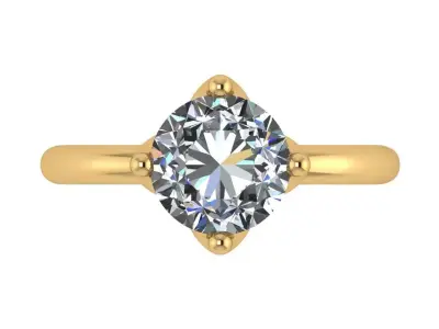 solitaire ring with tulip head  3D print model