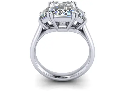 Emerald Diamond Woman Wedding Ring 3D print model