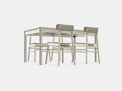 RONNINGE - RONNINGE Table and 4 chairs Low-poly 3D model