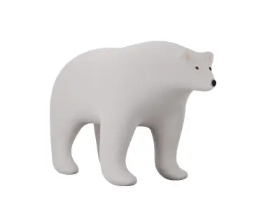Polar bear RIGGED Low-poly 3D model