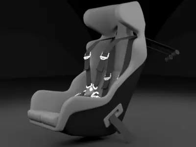 Racing seat - v1  Low-poly 3D model