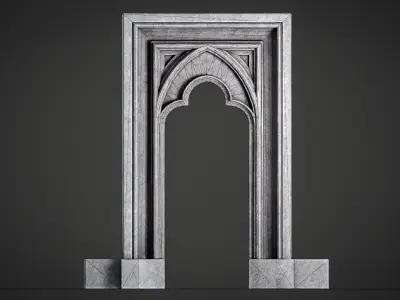 Lowpoly Gothic Portal-type 2 Low-poly 3D model