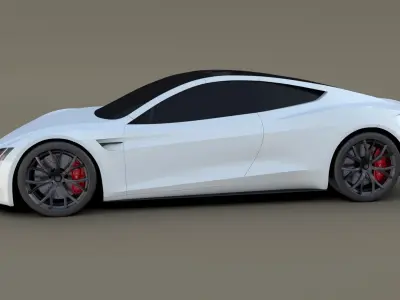 Tesla Roadster White 3D model