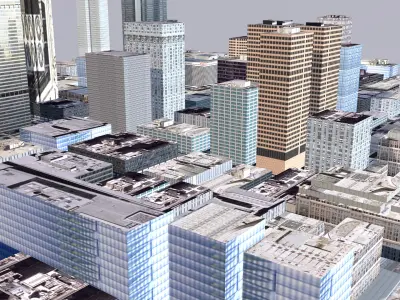 Modern urban high-rise buildings building ancillary buildings 3D model