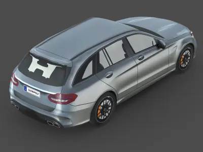 Mercedes Benz AMG C63 Estate Low-poly 3D model