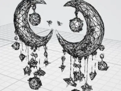 Celestial Moon  Star 3D print model