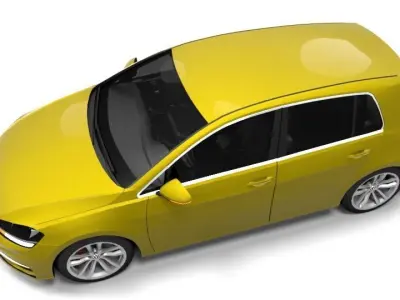 VW GOLF 7 FACELIFT Low-poly 3D model