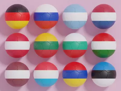 Flag Soccer Ball Collection 5 3D model