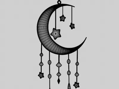 Decoration Moon Hanger 3D model