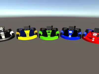  Simple Low Poly Kart pack Low-poly 3D model