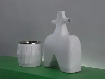 Ceramic Vase and Cup 3D 3D model