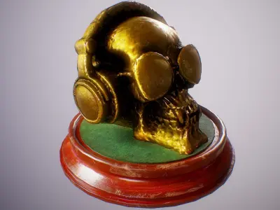 PBR Skull Sculpture Mega Collection Low-poly 3D model