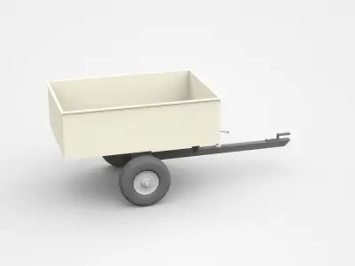 Small Industrial Trailer 3D model
