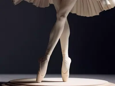 Elegant Ballerina Sculpture Porcelain Dancer Mid-Twirl 3D Low-poly 3D model