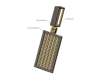 Diamond Moroccan Moucharabieh pendant with iced bail 3D print model