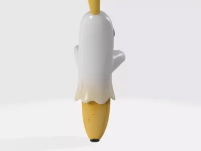 Banana Ghost Figurine Cute Halloween Decor Spooky Ghost 3D print model