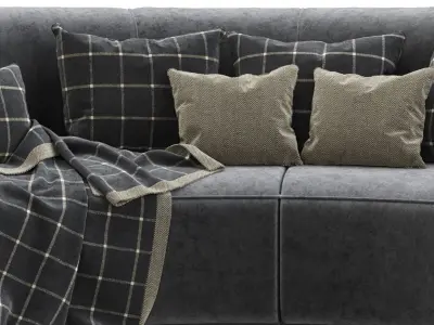 Annabel velour round sofa VS09  3D model