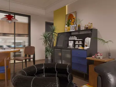 Living room 3D model 50