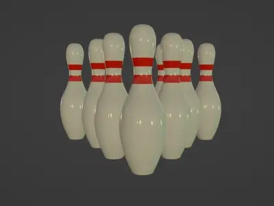 Bowling Pin Low-poly 3D model