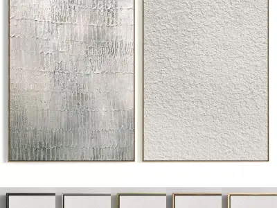 Plaster Two Photo Frame 244 Low-poly 3D model