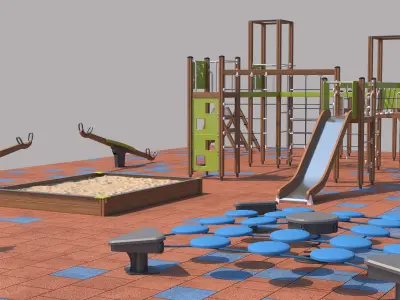 Modern playground 3 3D model