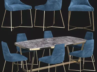 Gloria Luxury chair and table 3d model Low-poly 3D model