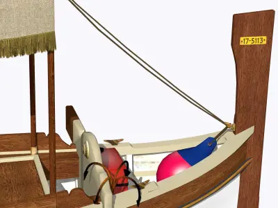 Dghajsa - Malta Gondola Low-poly 3D model