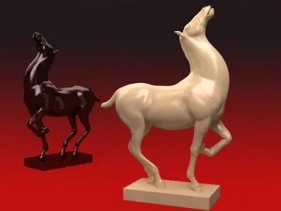 Carving Horse And Marble Stone Horse 3D model order