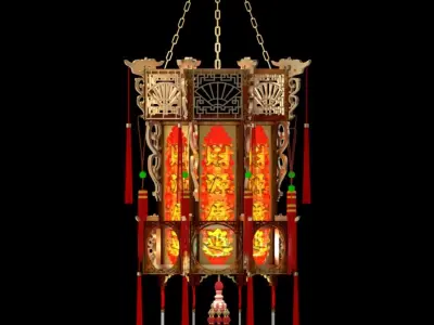Chinese red lantern 3D model