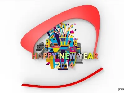 Happy new year-Classic art Free 3D model