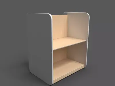 Medium Shelf White Low-poly 3D model