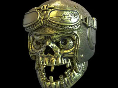 Skull pendant jewelry biker helmet vol1 3D print model