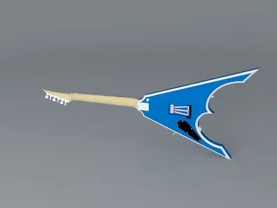 A strange V style guitar Free 3D model