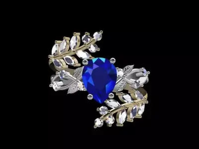  Dual Detachable Ring - Leaf Design 3D print model