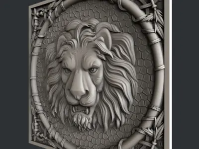 3d STL models for CNC lion 3D model