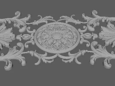 Central decor ornament for furniture 3D model 1046