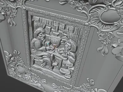 EMBOSSED TABLE SUITABLE FOR CARVING WITH CNC ROUTER 3D model