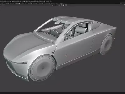Tesla Robotaxi concept 2024 Low-poly 3D model