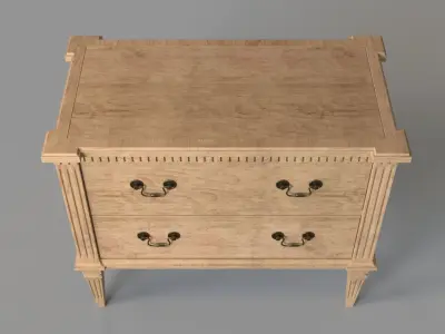 Petite Dresser Chest Beige 3D model