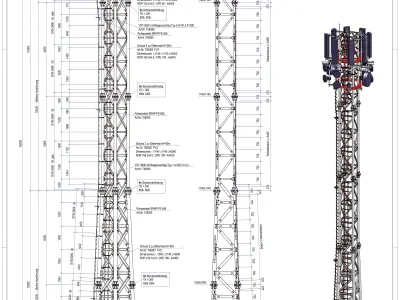 Antenna mast signal transmission tower 3D model