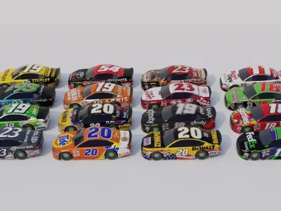 Nascar Race Car Pack - 16 Car  UPDATED 3D model