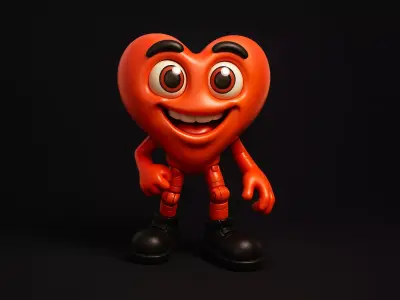 Cute Heart Character Valentine s Day Adorable Love Figurine  3D print model