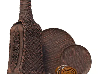 decorative set of bottles 3D Model Collection