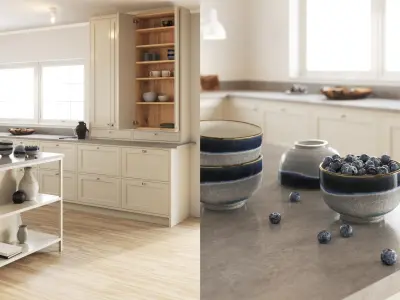 polypasta - Scandinavian Kitchen Scene 8K 3D model