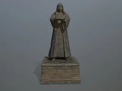 statue 1 of monk Low-poly 3D model