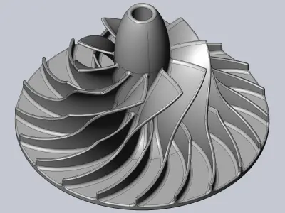 Printable Radial Pump Turbopump Impeller Model 3D print model